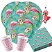 Produktbild 36-teiliges Party-Set Flamingo Paradise - Teller Becher Servietten für 8 Personen + Ty Gilda