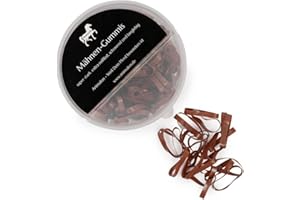 Animalon Mähnengummis aus Silikon | Einflechtgummis für Pferde Frisuren | schonendes Einflechten mit reißfesten Mähnengummis | ideales Tunier Zubehör für Pferde (300 Stück, Braun)