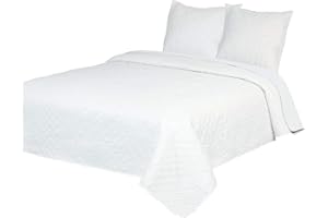 Montse Interiors, S.L. Colcha boutí Reversible + cuadrantes (250x260+2 cuadrantes (para Cama de 150/160/180), 9101 Blanco)