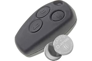 Jongo - Obudowa klucza bez ostrza kompatybilna z Renault Clio 3, Twingo 2, Trafic 2, Master 3, Kangoo 2 & Modus | z 1x baterią CR2016 | Składany Samochód Użytkowy Pilot 3-przyciskowy