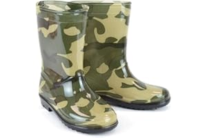 Thingimijigs Boys Green Camo Wellington Boots Wellies