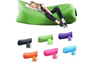 DERJLY Inflatable Lounger Air Sofa: Outdoor Camping Chair Waterproof Anti Air Leaking - Portable Lazy Sofa Bring Storage Bag and Side Pockets