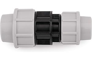 HYDROBIL BFG ADAPTADOR PARA TUBOS DE PE/MUFF REDUCENTE/MDPE PE - ADAPTADOR HEMBRA DE PLÁSTICO (25 mm a 20 mm), color blanco, negro, YD-WYD3-168W