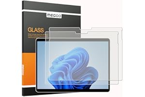 MEGOO Paquete de 2 protectores de pantalla como papel para Surface Pro 11/10/9/8/X, vidrio 9H, escritura, dibujo y boceto como en papel, fácil instalación, sin burbujas, fuerte protección
