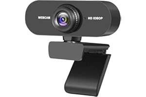 GuangTouL Webcam 1080P USB HD Web Camera PC Camera with Microphone Full 360 Degree Rotation for Video Conferencing,YouTube,Recording and Streaming,Computer Camera with 110-Degree Extended View