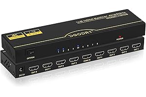 DGODRT HDMI Splitter 1 in 8 Out Gleichzeitig 4k@30Hz, HDMI Verteiler Unterstützt UHD 4K 3D HDCP1.4 für HDTV,DVD,Xbox,PS3/4,Blu-ray,Projector
