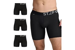 STEP ONE Mens Boxers Shorts Multipack, 3 Pairs, Anti Chafing Underwear for Men, Moisture-Wicking Boxer Shorts with 3D Pouch. Fabric Made from Organic Bamboo