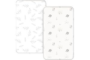 SOARWG KIDS Moses Basket Sheets, Cozy and Lightweight Oeko-tex100 Baby Bassinet Sheets for Boy and Girl, Crib Fitted Sheets Fit for Oval, Hourglass & Rectangle Bassinet Pram Sheets Fitted White