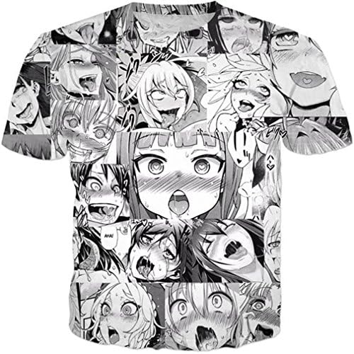 dilyde T-Shirt Men Or Women Hot 3D Tshirt Print Creative Cartoon Head Short Sleeve Summer Tops Tees T Shirt Black 5XL
