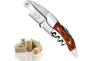 LTLSZRN Sacacorchos de camareros, Sacacorchos Profesional, abridor de vino acero inoxidable para sumiller y camareros, abridor de botellas y cortador de hoja, sacacorchos profesional para botellas de vino
