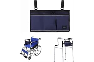 NEPPT Wheelchair Armrest Pounch organizer Storage Bag per laterale e posteriore di sedia – adatto alla maggior parte dei monopattini, passeggiate, deambulatori – manuale, alimentato o sedie a rotelle elettriche