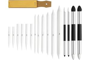 ALAHUGYEF 17 Sfumino per Disegno Matita da Disegno: 6 Sfumini a Doppia estremità per Disegni, 6 Sfumini per Matite, 4 Spugne per Sfumare, Penne da Disegnos, 1 Temperamatite per Carta Vetrata