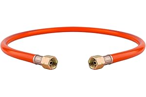 BFG Propane Butane Gas Hose Pipe, 80cm, 2 x 1/4" Female Threads, Hose Connector Compliant with BS EN16436-1:2014 Class 2, Max. Pressure 10 Bar, 6.3mm Ideal for Gas BBQ, Camping Gas, Patio Gas Bottle