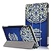 Produktbild WindTeco Huawei MediaPad M3 Lite 10 Hülle - Ultra Dünn und Leicht PU Leder Schutzhülle mit Standfunktion und Auto Aufwachen / Schlaf Funktion für Huawei MediaPad M3 Lite 10 Tablet (10,1 Zoll, 2017), Blume Rattan