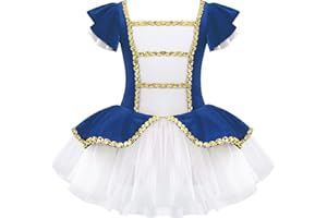 Freebily Vestito Danza Classica Bambina Tutu Ballerina Maniche Corte Abito da Balletto Body Ginnastica Artistica Principessa Abito da Ballo Latino Carnevale Dancewear