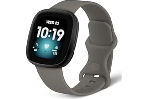 AXFEE Bracelet Compatible avec Fitbit Versa 3/ Versa 4/ Sense/Sense 2, Fitbit Versa 2/ Versa/Versa Lite/Versa SE, Bracelet de Remplacement Réglable, Bandes Sport Souple pour Femme Homme, Petit Grand