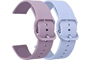 Demark Pack 2 Silicone Watch Straps Bands 20mm 22mm-Quick Release Waterproof Soft Rubber Replacement Straps with Silver Plated Stainless Steel Buckle