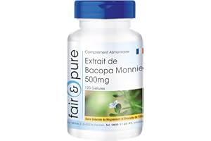 Fair & Pure® - Extrait de Bacopa Monnieri 500mg - 20% Bacoside - végan - 120 gélules