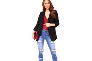 Zaif & Hari New Women Girls Jacket Blazer Frill Ruffle 3/4 Sleeve Ladies Front Open Duster Coat Size 8-26