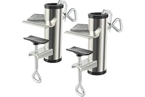 FASBET 2 Stück Sonnenschirm Balkon Halterung Verzinkt Verdickung Stile Ø25-36mm, Balkonhalterung für Sonnenschirme Sonnenschirm Balkongeländer Schirmständer Sonnenschirm Sonnenschirmhalter Balkongeländer