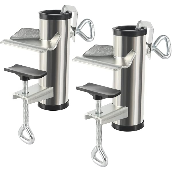 Support De Parasol à Pince Oh My Home - Pour Balcon, Gris, S'adapte Aux Diamètres 34 à 48mm