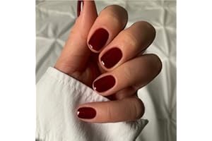 Sethexy Krótkie kwadratowe aksamitne czerwone sztuczne paznokcie błyszczący czysty kolor kolekcja wciskane paznokcie 24 szt. pełne pokrycie akrylowe przyklejanie do paznokci dla kobiet i dziewcząt