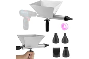 MeYuxg Large Size Auger Mortar Grout Gun, Metal Cement Caulking Gun with 4 Nozzles for Electric Drills
