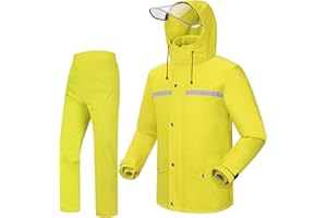 M GYEJIAQU Combinaison de Pluie Imperméable et Réfléchissante Pantalon de Pluie Extérieur Homme/Femme Blouson Léger Veste de Randonnée