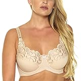 MIERSIDE Women's Plus Size Minimiser Bra No-Padded Underwire Bra Cotton Bra
