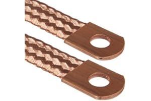 AUPROTEC Tresse de Masse pour le moteur avec Cosses d'extrémités de câble en cuivre Longueur 200 mm 16 mm² 65A