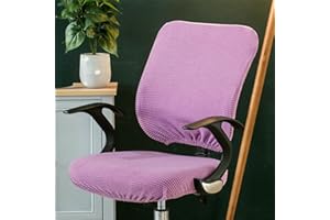 Highdi 2 Piece Office Chair Covers Stretch Computer Chair Covers Universal Spandex Split Rotating Gaming Chair Slipcover Washable Office Desk Boss Chairs Protectors (light purple)