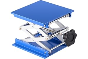 Labasics Cric de Laboratoire, Plate-forme à Ciseaux en Aluminium Anodisé de 150x150 mm pour Support de Laboratoire avec Poids de 10 KG, Portée de 60 à 260 mm