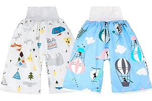 MOEMOE BABY Pantalones para Pañales Niño Pantalones de Entrenamiento Reutilizables Calzones de Entrenamiento Algodón, 2 Piezas