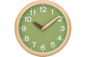 VIVILINEN Zegar ścienny bez odgłosów tykania, zegar ścienny, nietykający, rysunek słojów drewna, rama z tworzywa sztucznego, bezgłośny, 30 cm, do salonu, sypialni, kuchni, biura