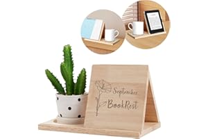 Jigerjs Personalized birthday flower solid oak triangular bookshelf bookshelf, bookshelf bookshelf, custom bookshelf with coffee drink holder, gift for readers teachers (September)
