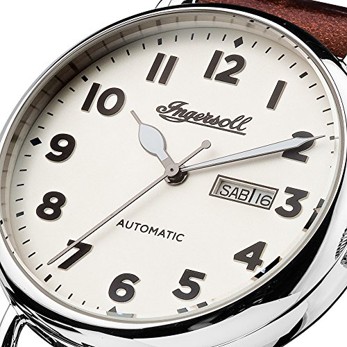 Ingersoll Herren Analog Automatik Uhr mit Leder Armband I03402