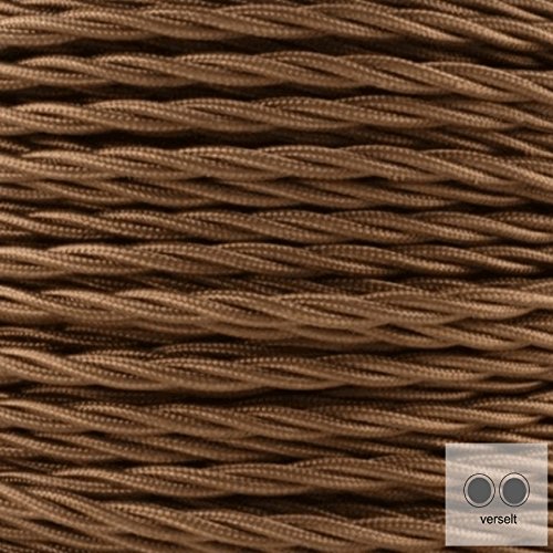 Textilkabel, Stoffkabel, Lampen-Kabel, braun , 2-adrig, 2x0,75