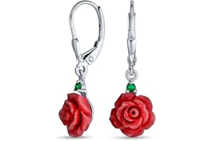 Bling Jewelry Collier Pour Femmes Pour Ados En Argent Sterling Avec Pendentif En Cz En Forme De Fleur Rouge, Rose Et Verte.