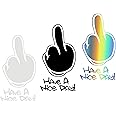ds. distinctive style Middle Finger Sticker Set of 3 Colors Funny Car Stickers Window Decals for Laptop, Water Bottle, Skateboard, etc.