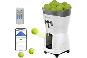 PUSUN PT-Mini-Tennisball-Maschine, tragbar, unterstützt App und Fernbedienung, hält 65+ Bälle, einfach zu bedienen