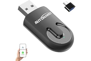 AUTONANO Adattatore 2 in 1 senza fili CarPlay e Android Auto - Compatibile con Apple CarPlay, Android Auto, Plug & Play, Connessione wireless rapida