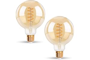 EXTRASTAR Ampoules LED 6W Edison Vintage G80, Blanc Chaud 2200K E27, Equivalent à Ampoule Traditionnelle 48W, Ampoule Rétro à Filament, Rétro Antique Lampe décorative, Non-Dimmable, Lot de 2