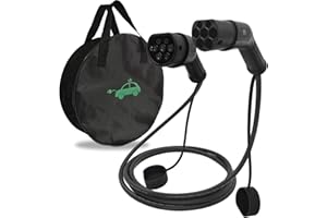 K.H.O.N.S. EV Charging Cable Type 2 EV Cable 10M 32A 3-Phase 22 KW Portable Charger, Compatible with 3.6/7.4/11/22 KW, Suitable for Indoor and Outdoor