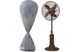 UCARE - Ventola impermeabile antipolvere per ventole elettriche All Inclusive in piedi rotondi da pavimento, copertura a prova di umidità con cerniera per interni ed esterni, patio domestico,Grey