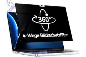 Protescreen 360° Magnetischer Blickschutzfilter für MacBook Air 15 Zoll 2021–2025 (M2 M3 M4), Anti Blendschutz Blaulicht Mac 15.2 Screen Protector Blickschutzfolie, 4 Wege Sichtschutzfilter