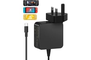 MJXYXCDH Charger for Switch/Steam Deck, 45W Fast Charging AC Adapter with 5.9FT USB C Cable Compatible with Switch/Steam Deck/Switch Lite/Switch OLED/Switch Dock/Switch Pro Controller, Support TV Mode