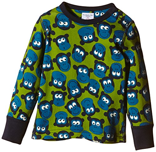 Polarn O. Pyret Baby-Boys Arvidsson Animal Print Long Sleeve T-Shirt, Multicoloured (Parrot), 1-1.5 Years