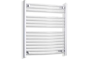 companyblue 700mm Wide Curved Chrome Heated Towel Rail Radiator Ladder for Stylish Bathroom (700 x 800 mm)