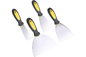 Ruesious Juego de Espátulas de Acero Inoxidable en 4 Formas 3.8/7.5/10/15CM de Ancho