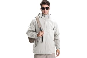 Covisoty Chaqueta Impermeable Para Hombres, Ligera con Capucha Cremallera Chaqueta Cortavientos Para Hombre Viento al Aire libre Para Senderismo Viajes
